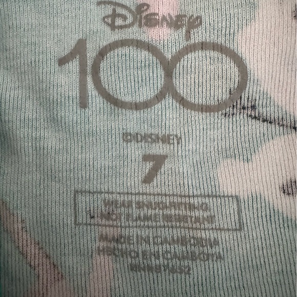 Disney 100 Soft Kids Pajama Set - Teal with mix of Characters Size 7 - Picture 2 of 5